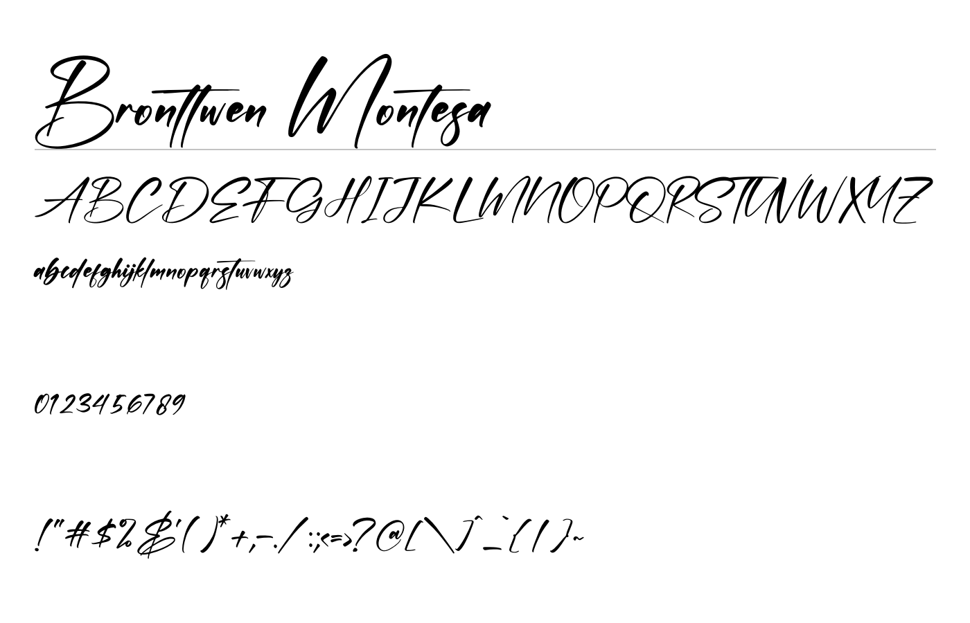 Bronttwen Montesa Font preview