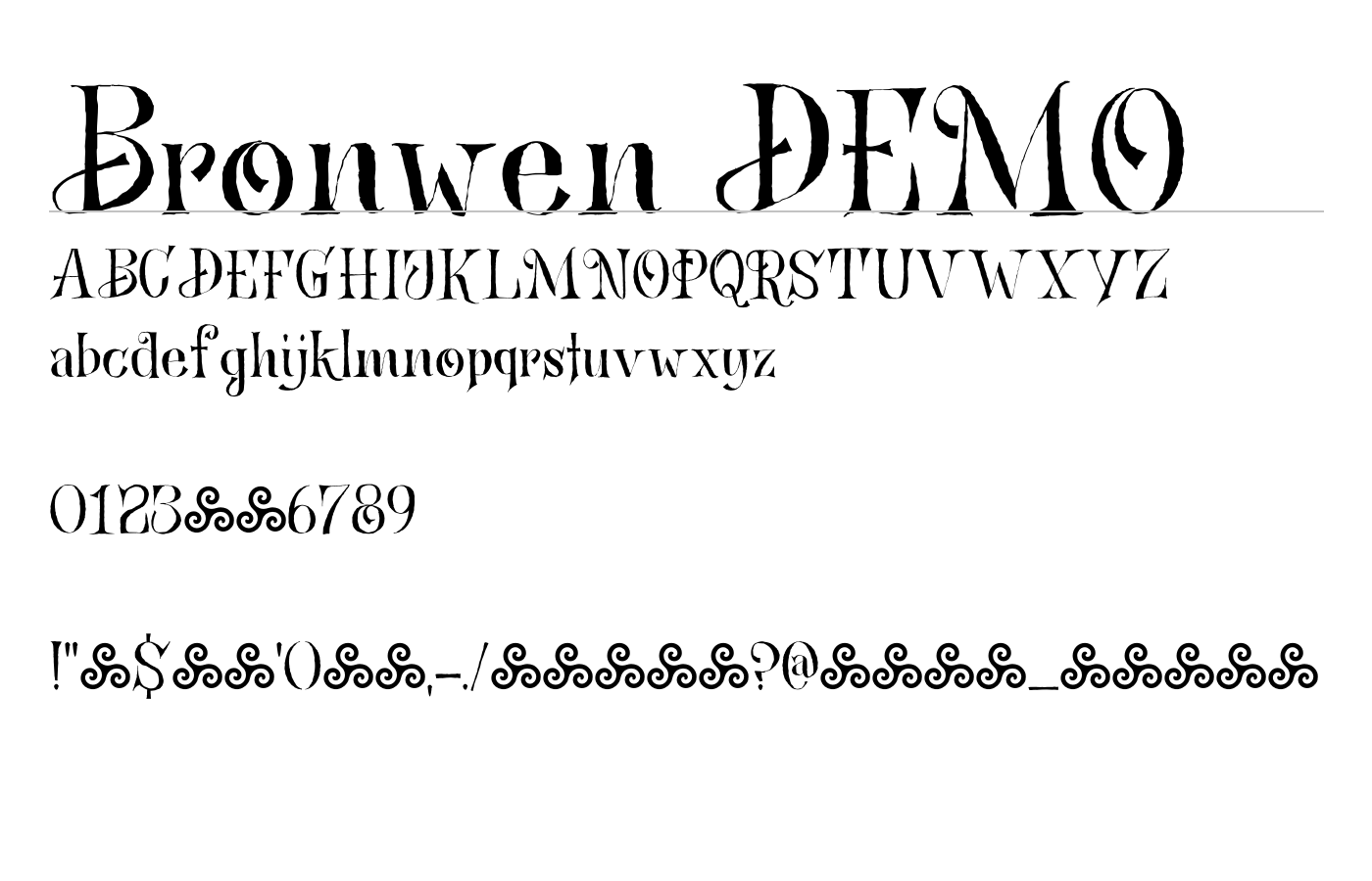 Bronwen DEMO Font preview