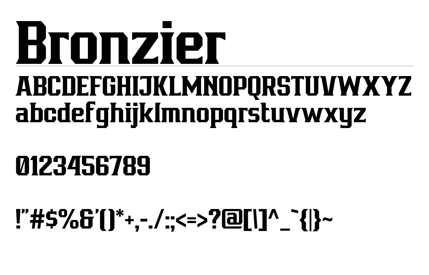 Bronzier Font preview