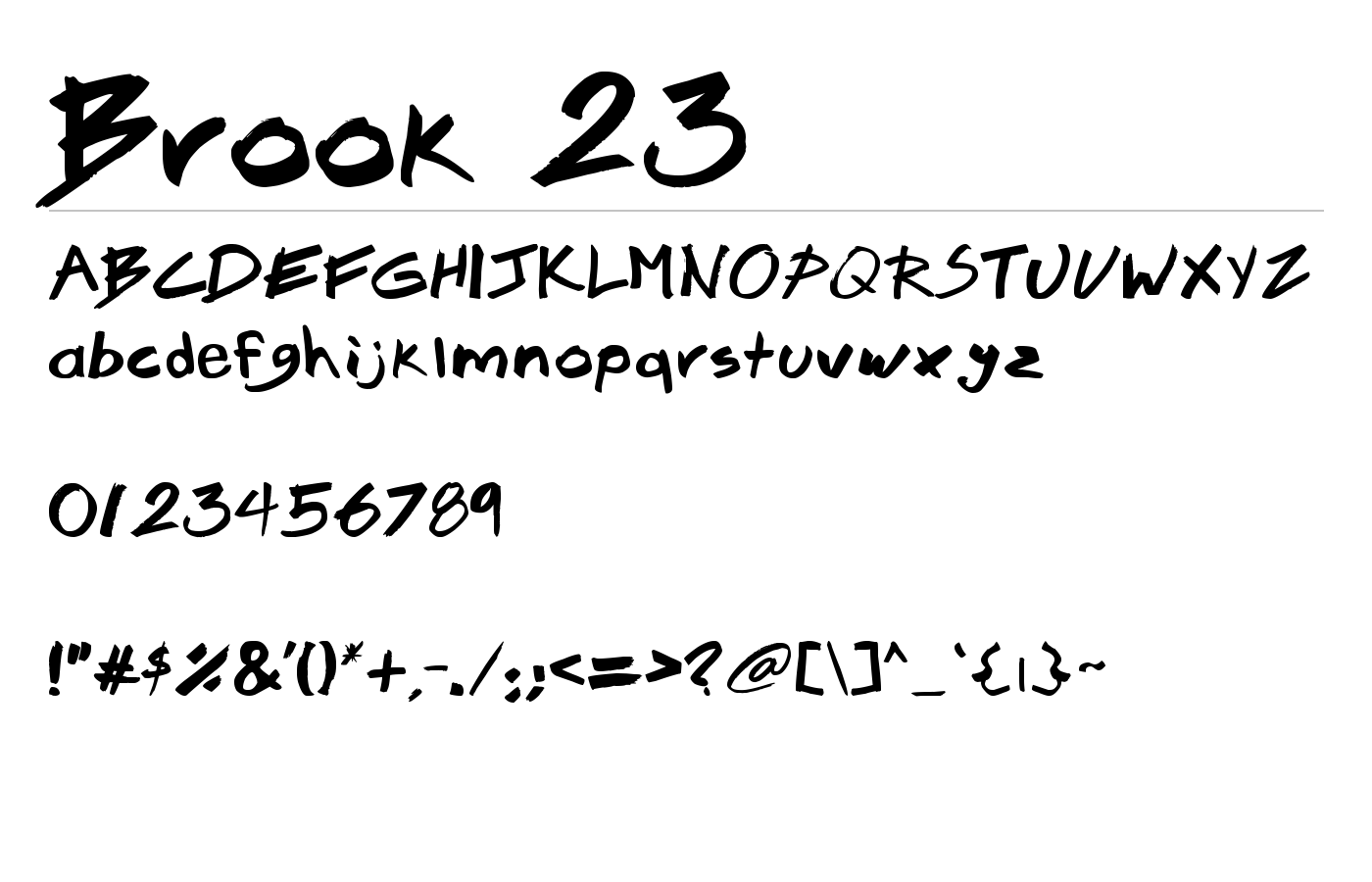 Brook 23 Font preview
