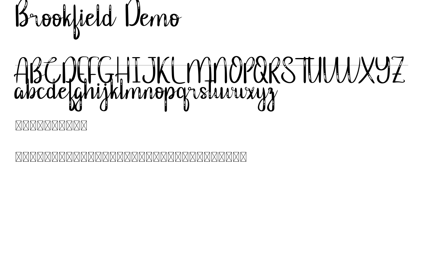 Brookfield Demo Font preview