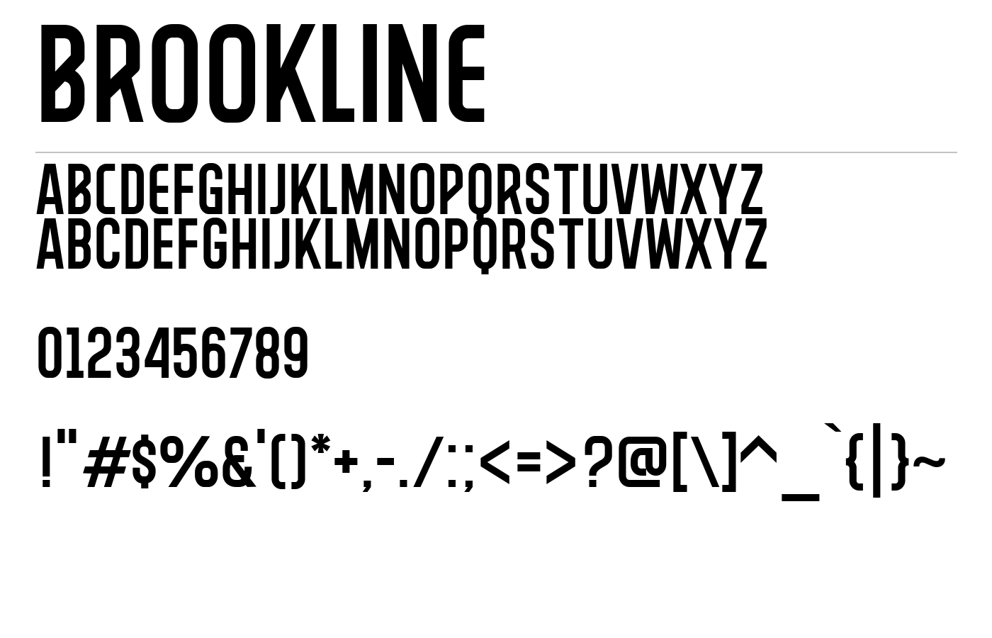 BROOKLINE Font preview