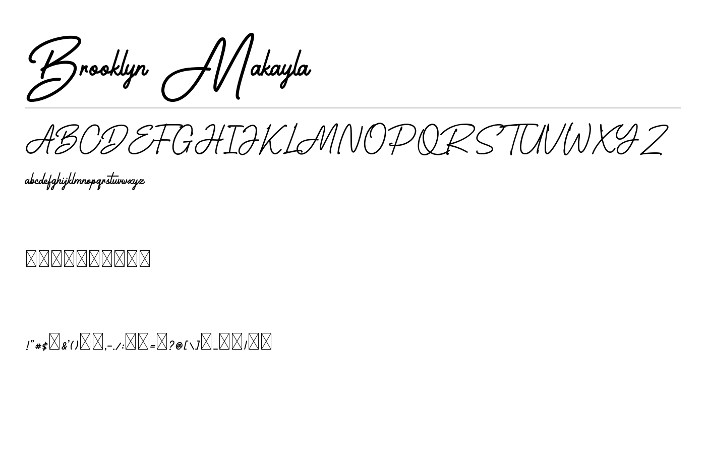 Brooklyn Makayla Font preview