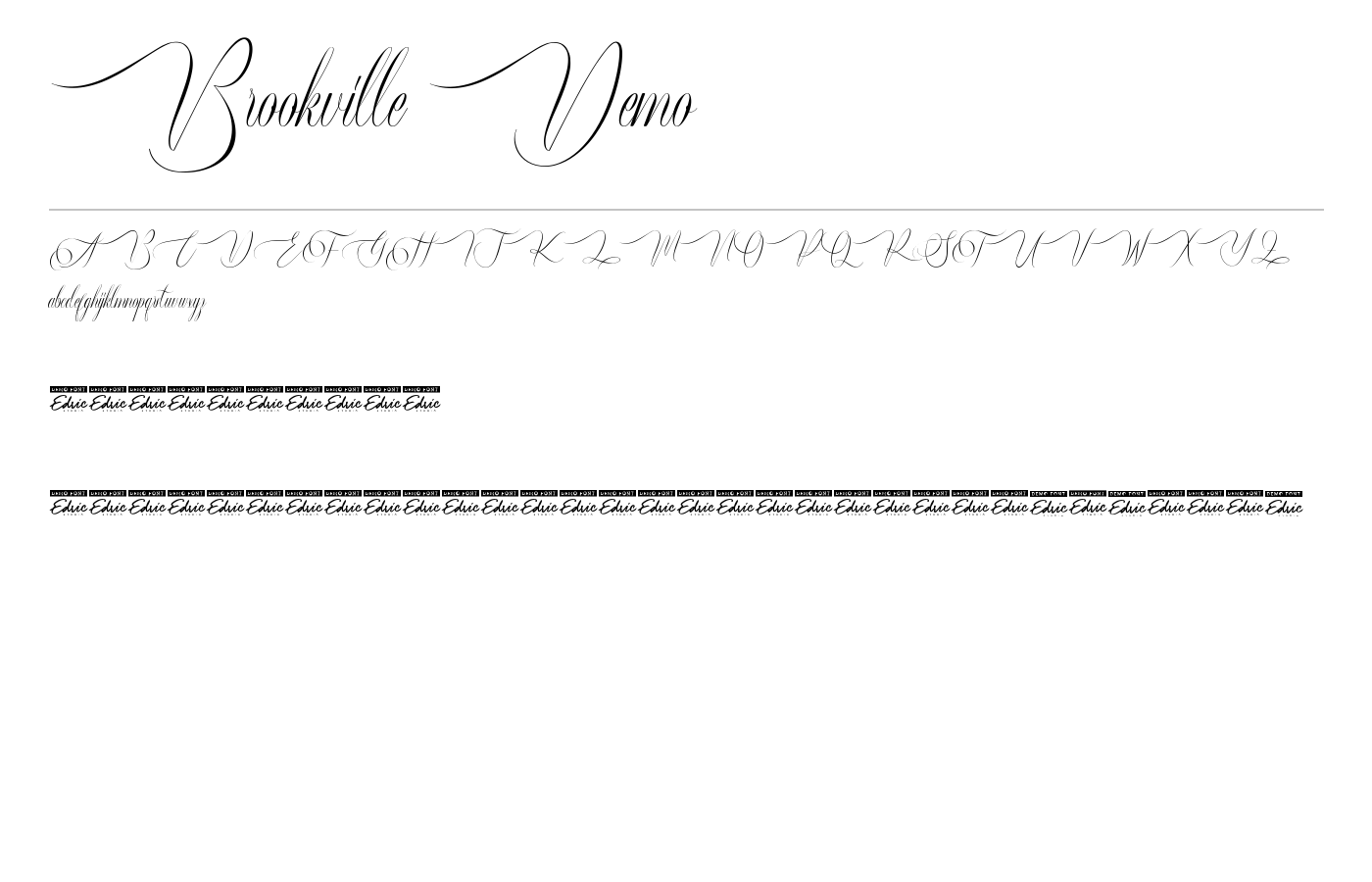 Brookville Demo Font preview