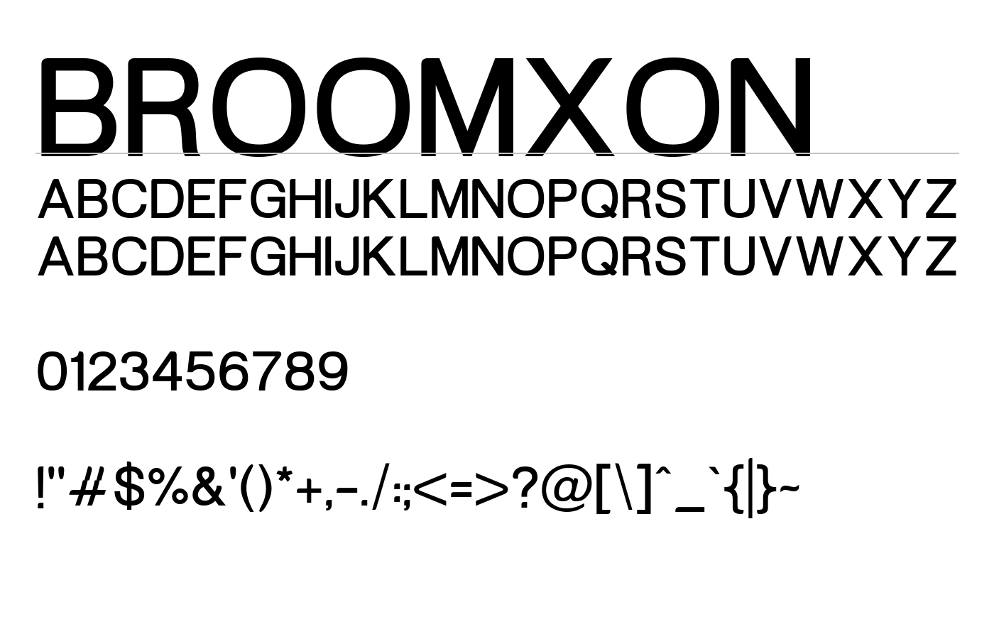 Broomxon Font preview