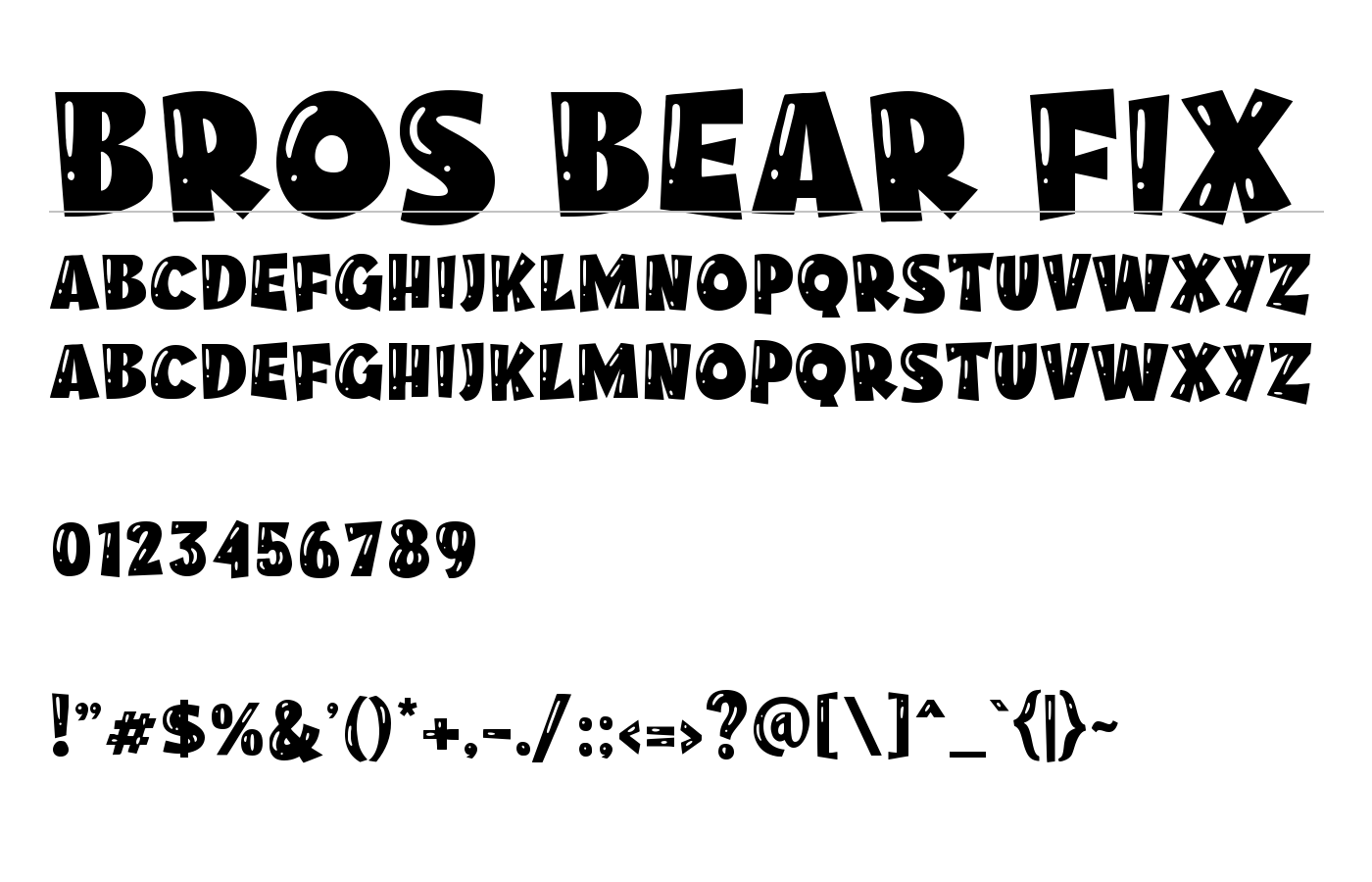 Bros Bear Fix Font preview