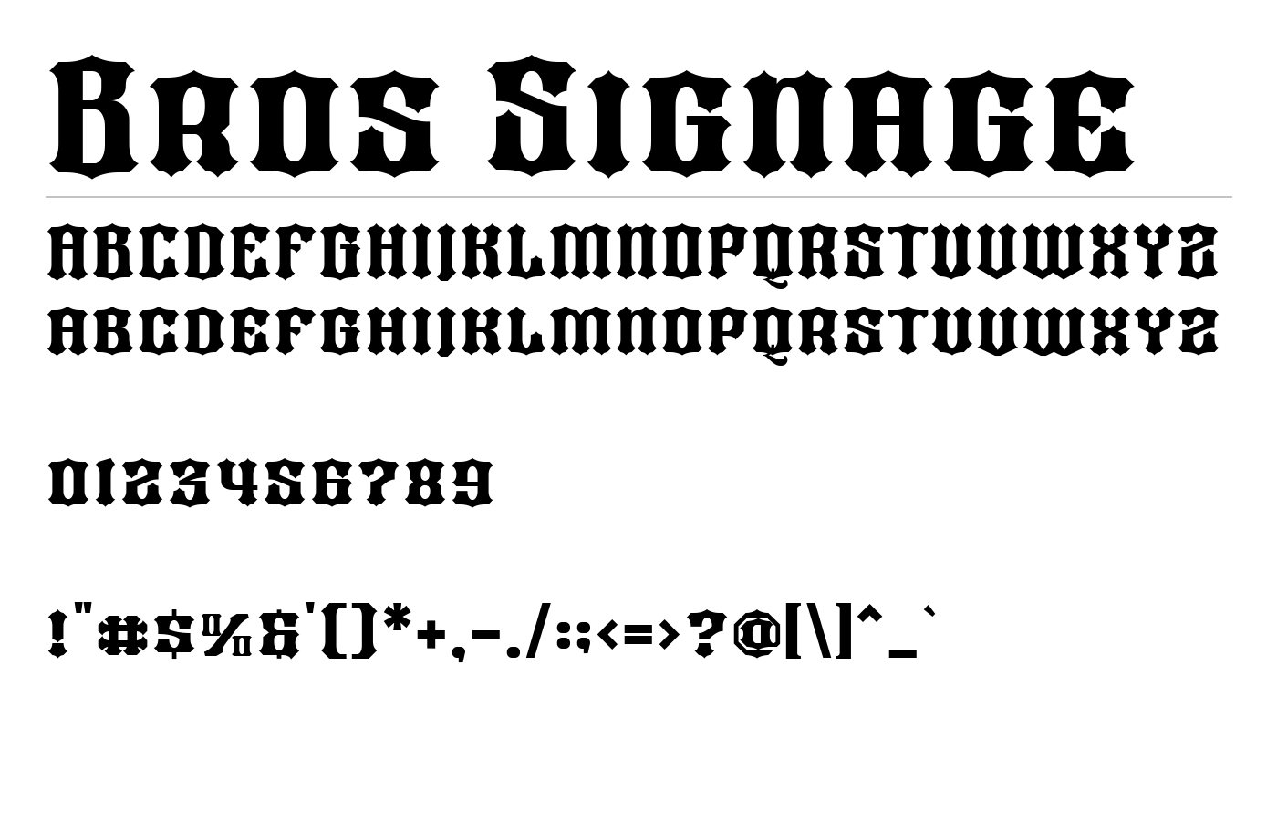 Bros Signage Font preview