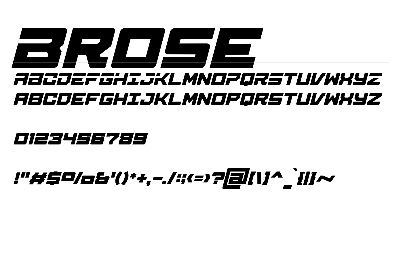 Brose Font preview