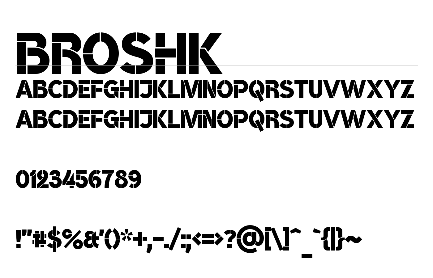 BroshK Font preview