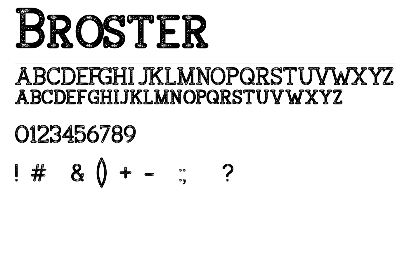 Broster Font preview