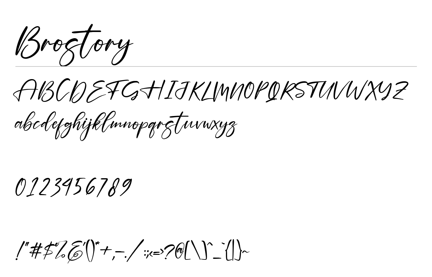 Brostory Font preview