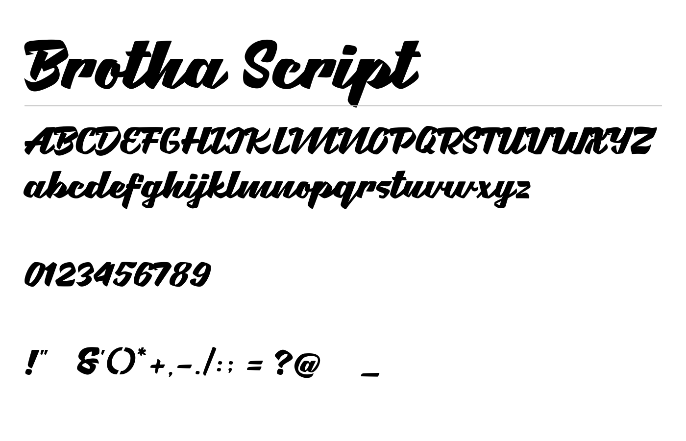 Brotha Script Font preview