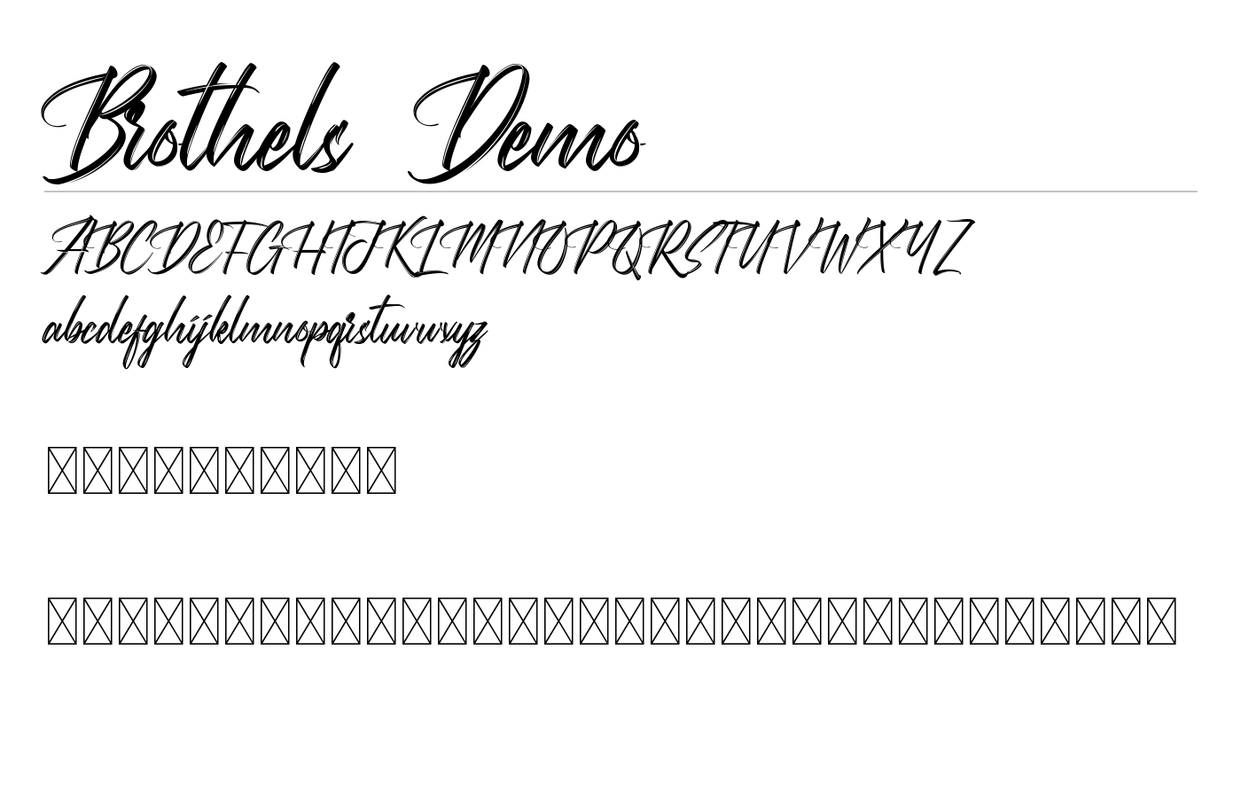 Brothels Demo Font preview