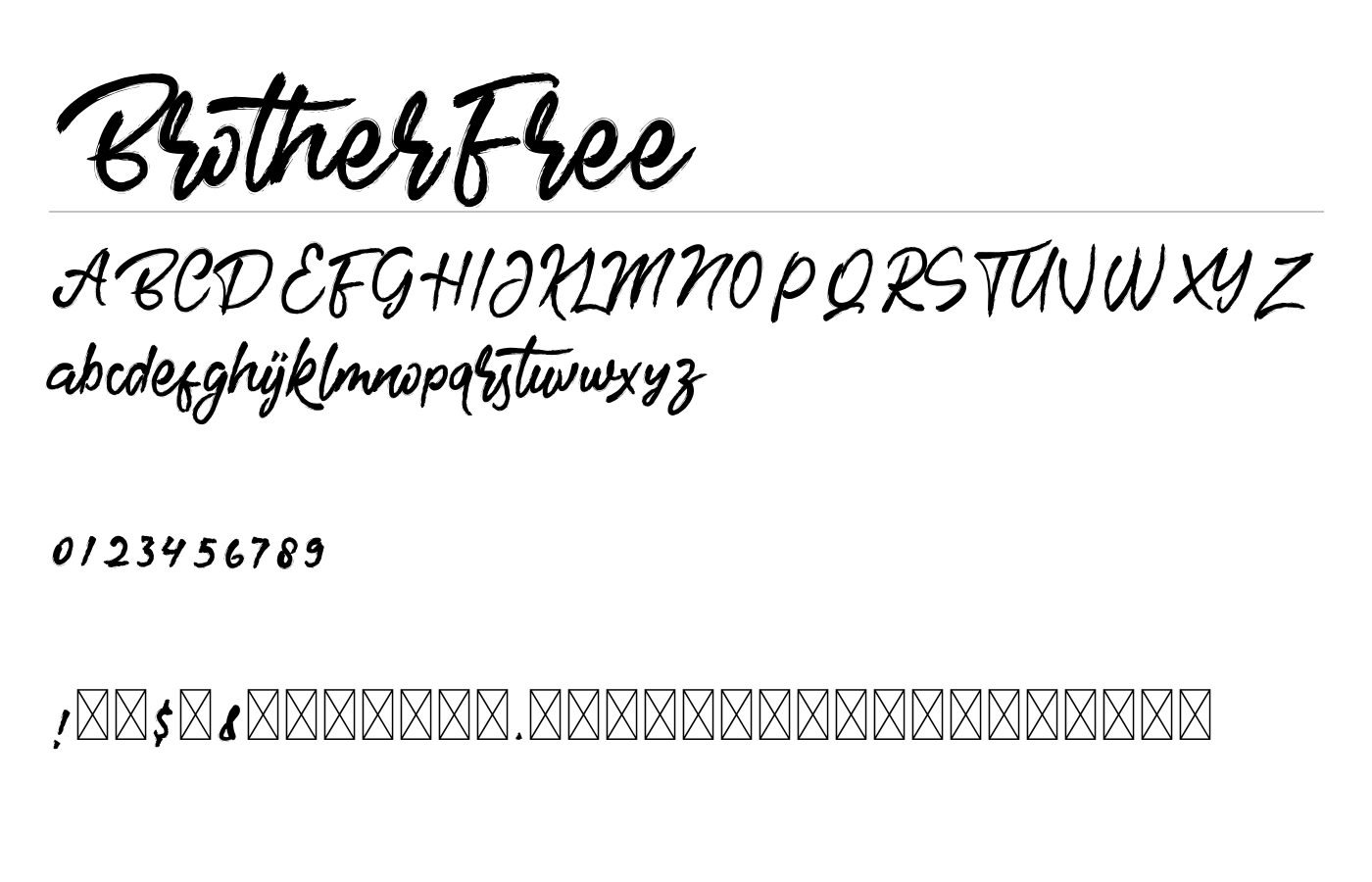 BrotherFree Font preview