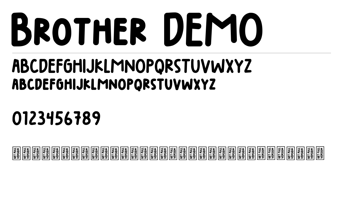 Brother DEMO Font preview