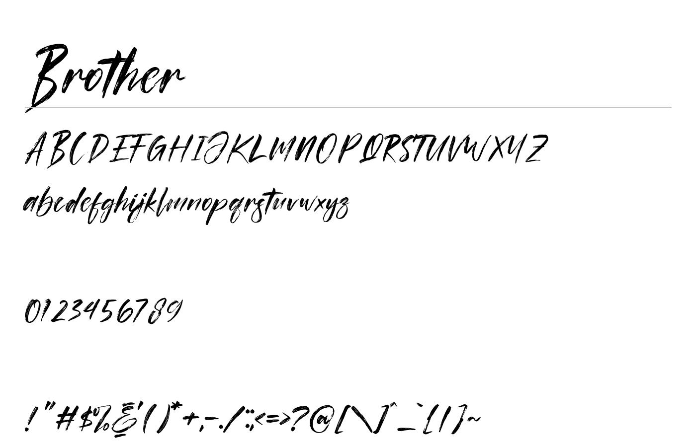 Brother Font preview