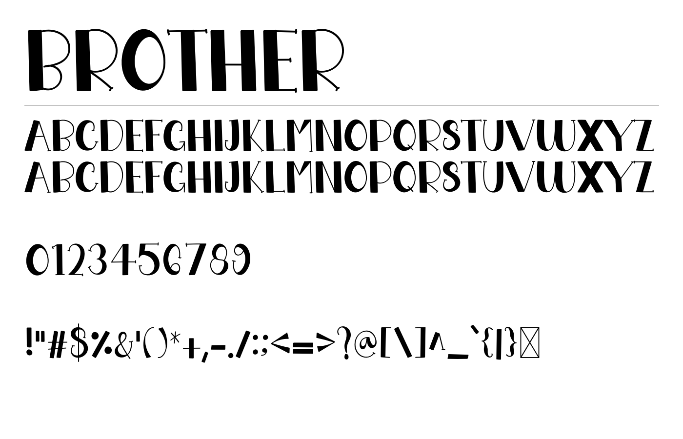 Brother Font preview