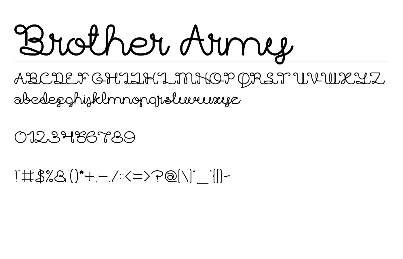 Brother Army Font preview