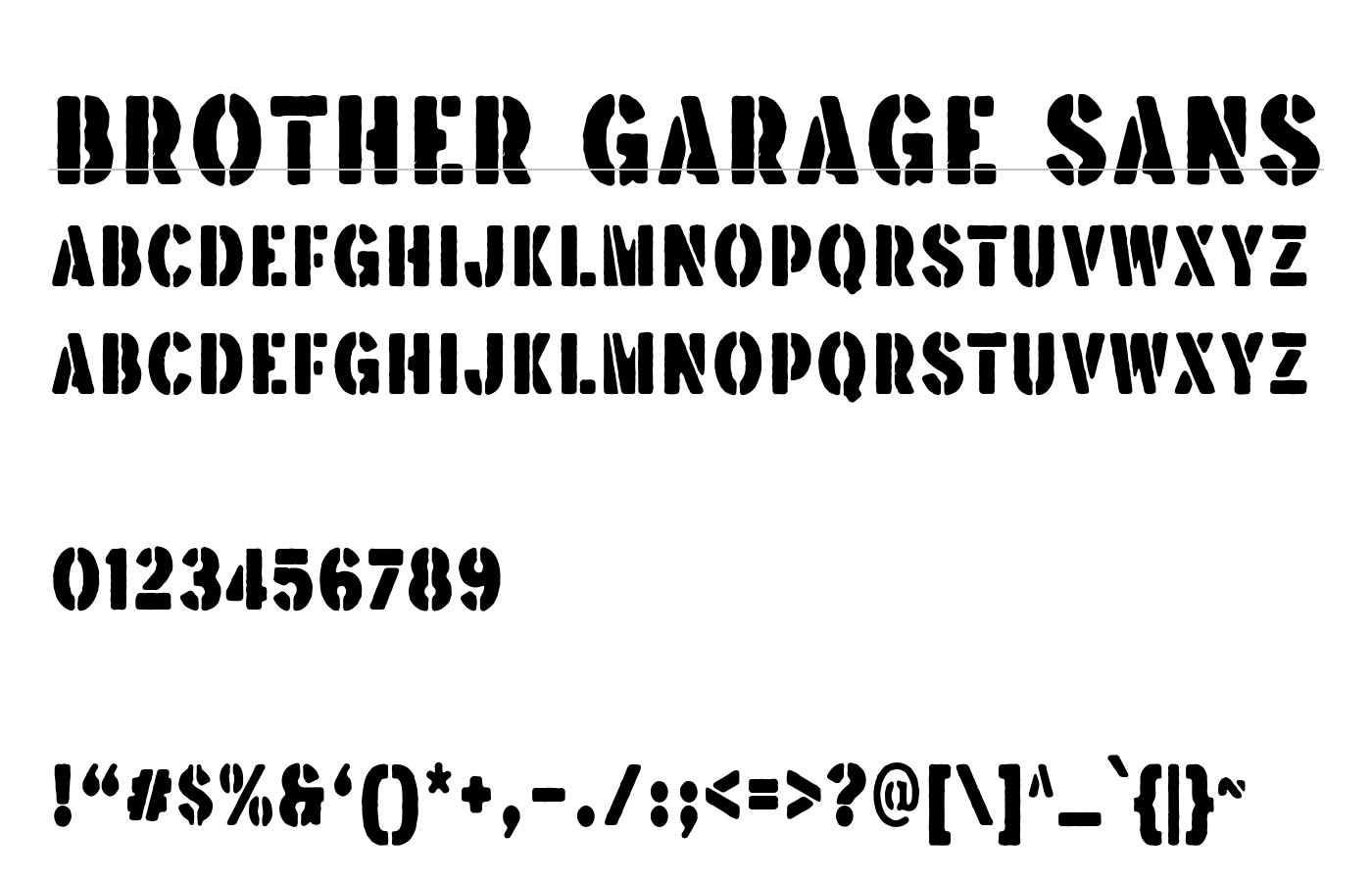 Brother Garage Sans Font preview