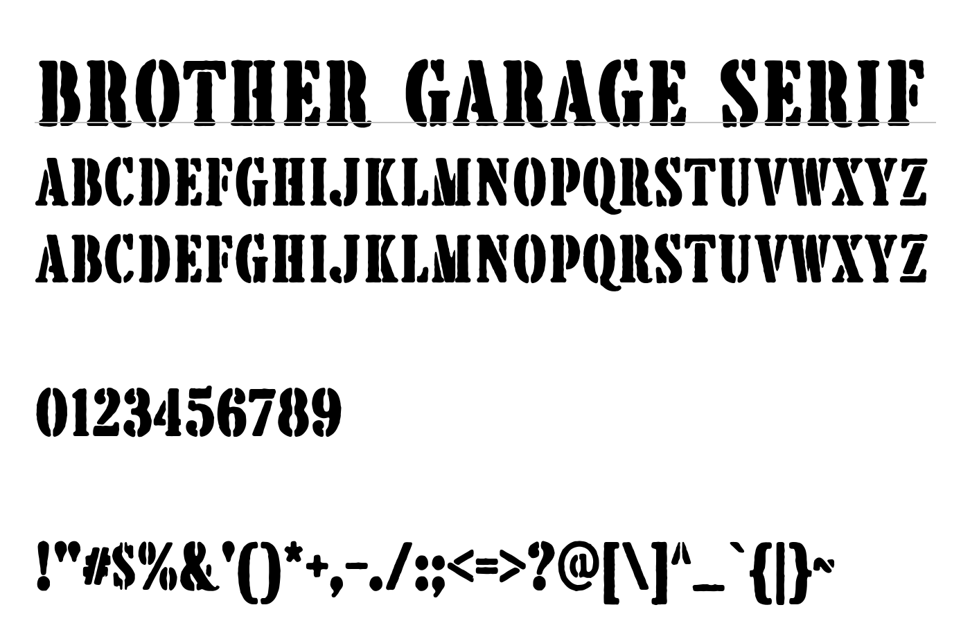 Brother Garage Serif Font preview