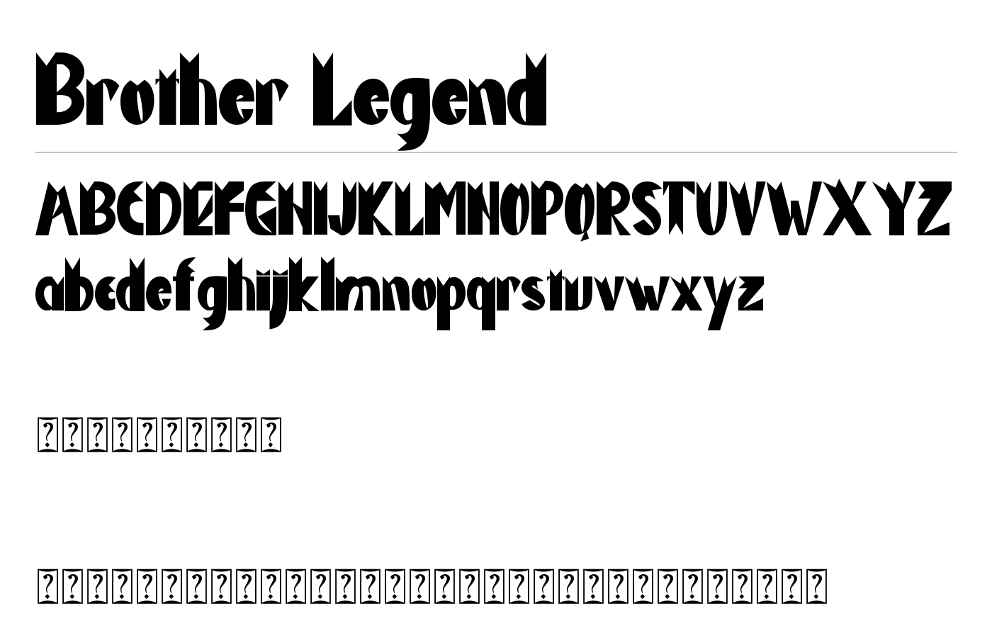 Brother Legend Font preview