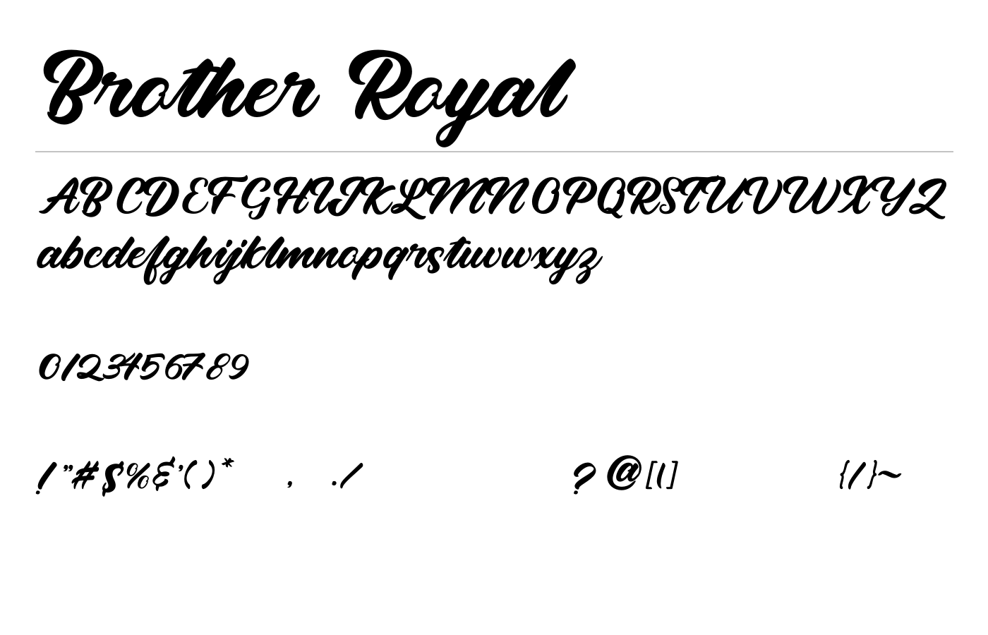 Brother Royal Font preview