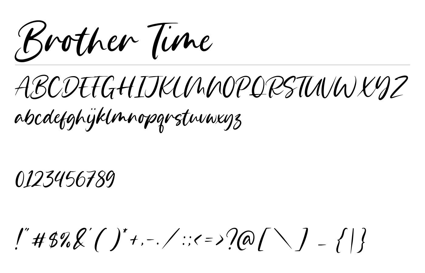 Brother Time Font preview