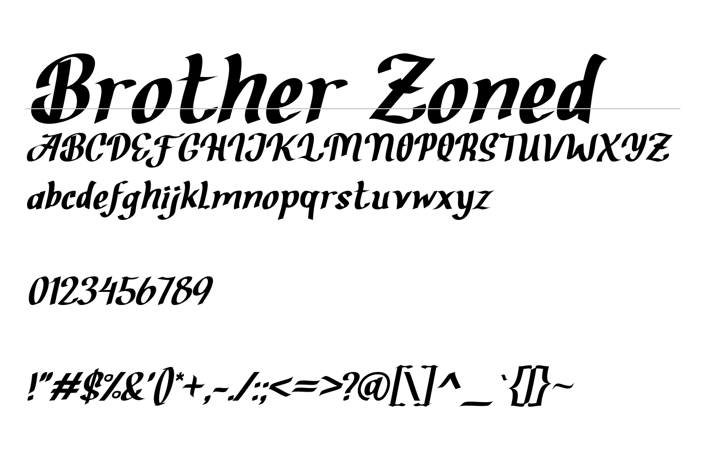 Brother Zoned Font preview