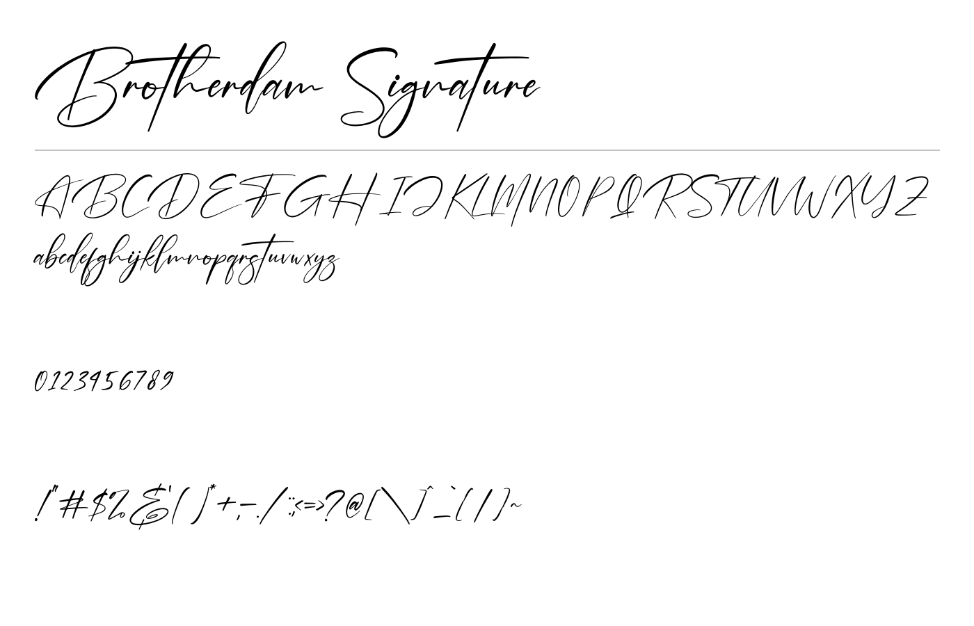 Brotherdam Signature Font preview