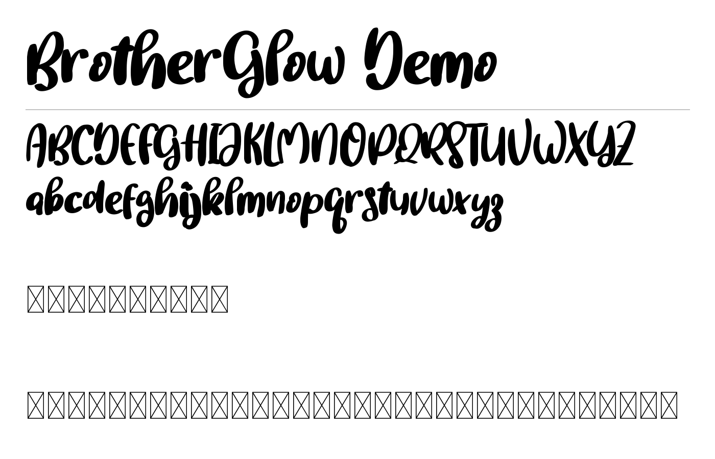 BrotherGlow Demo Font preview