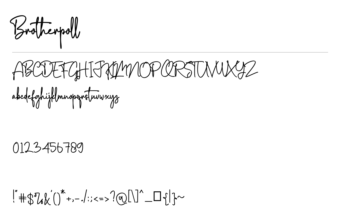 Brotherpoll Font preview