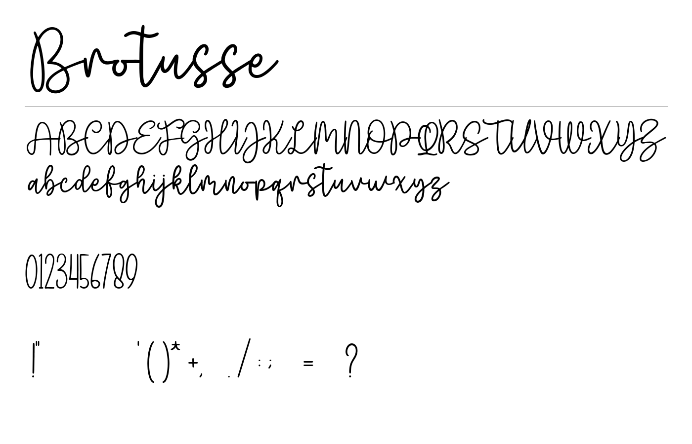 Brotusse Font preview