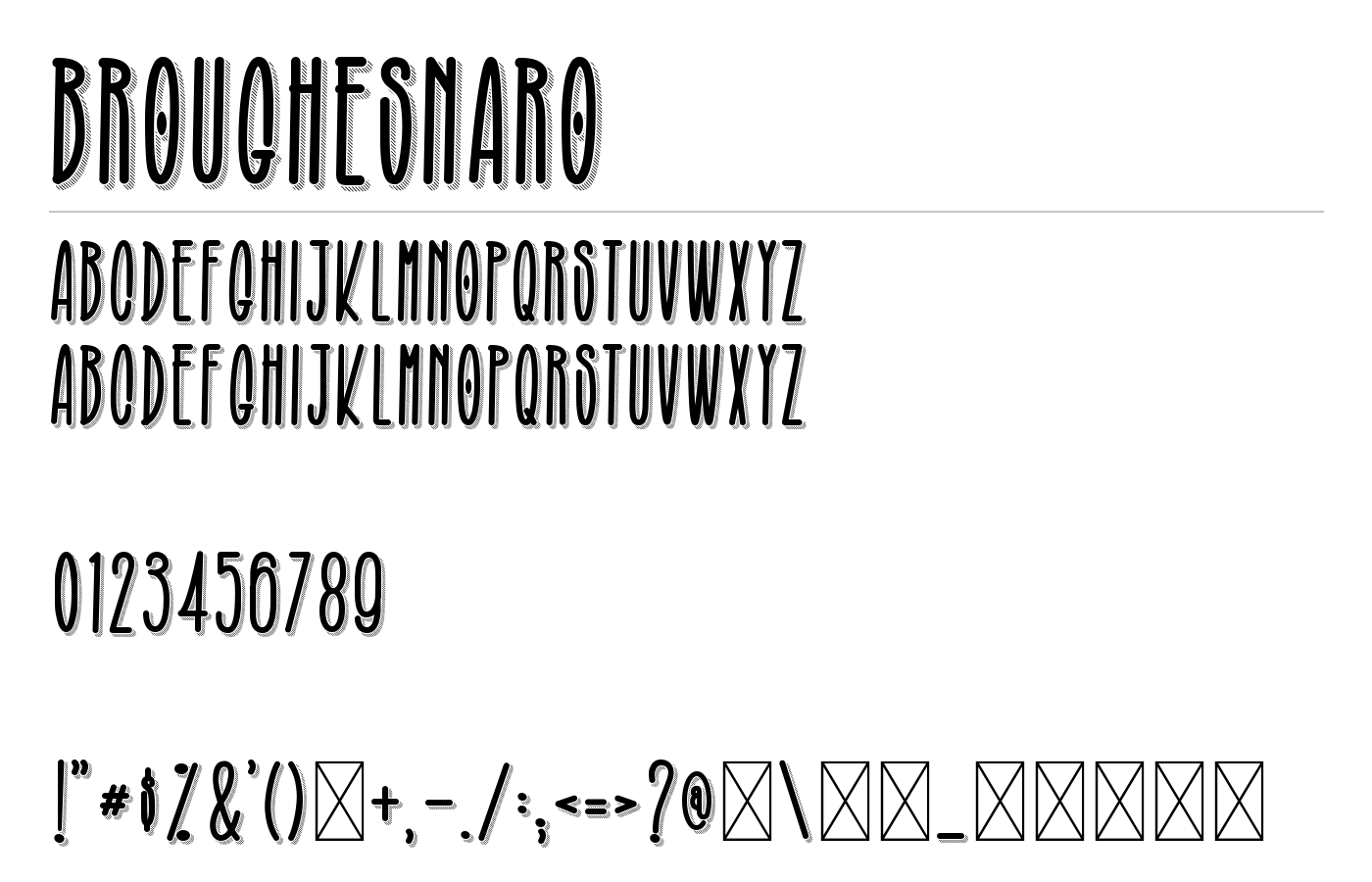 Broughesnaro Font preview