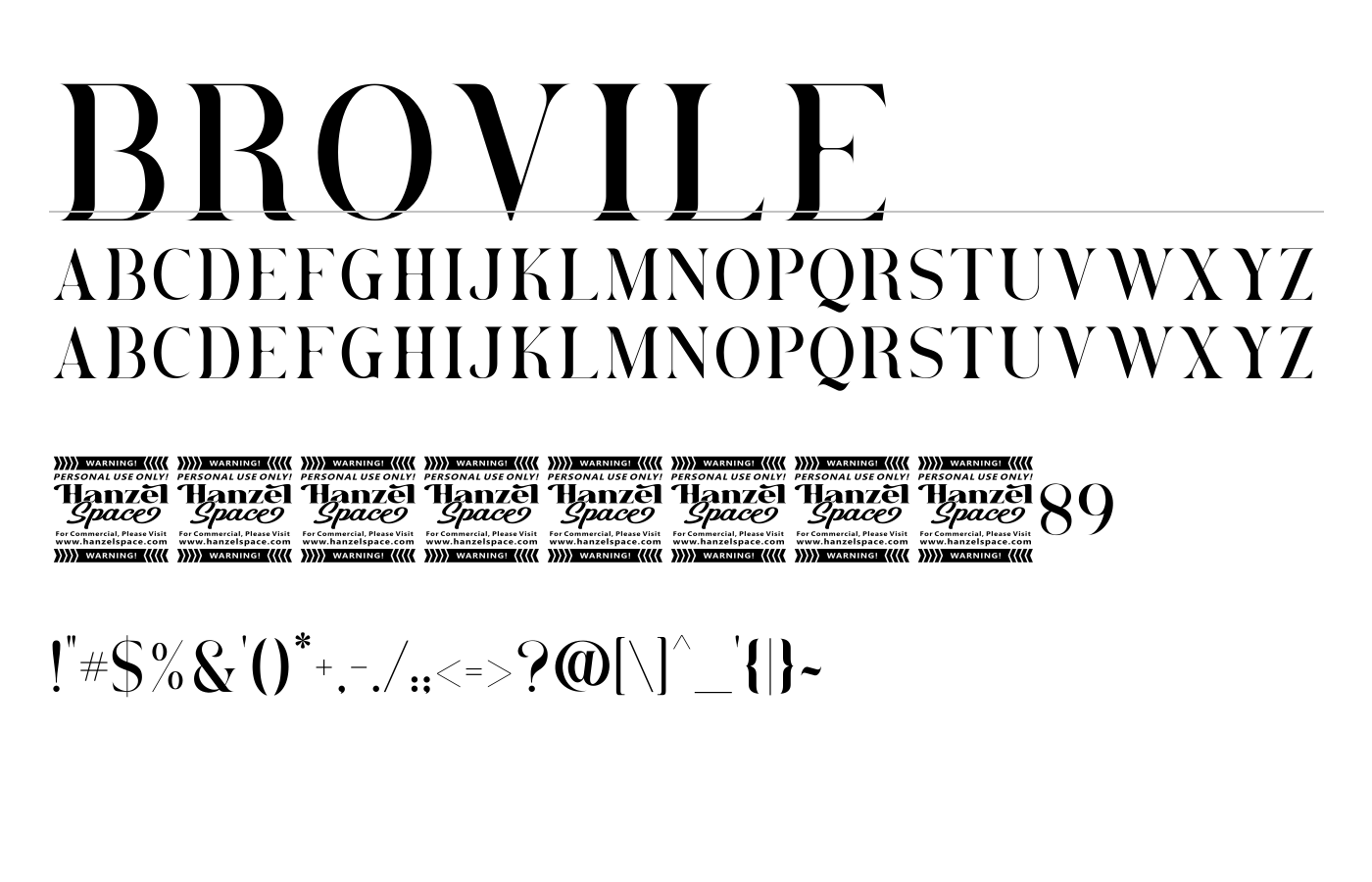 Brovile Font preview