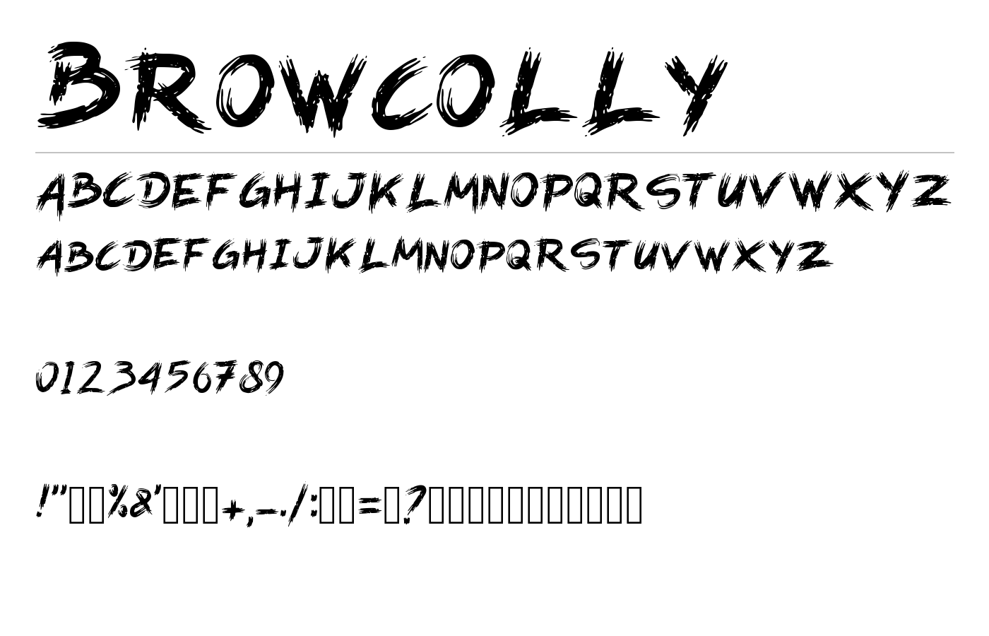 Browcolly Font preview