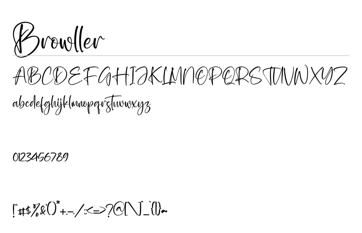 Browller Font preview