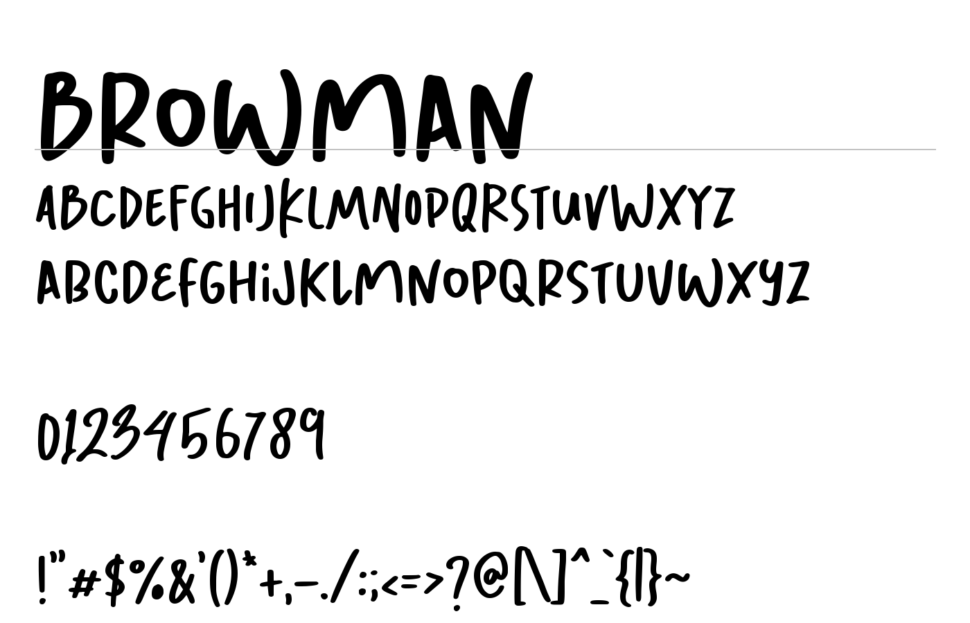 Browman Font preview