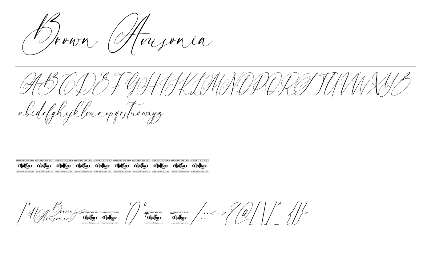 Brown Amsonia Font preview