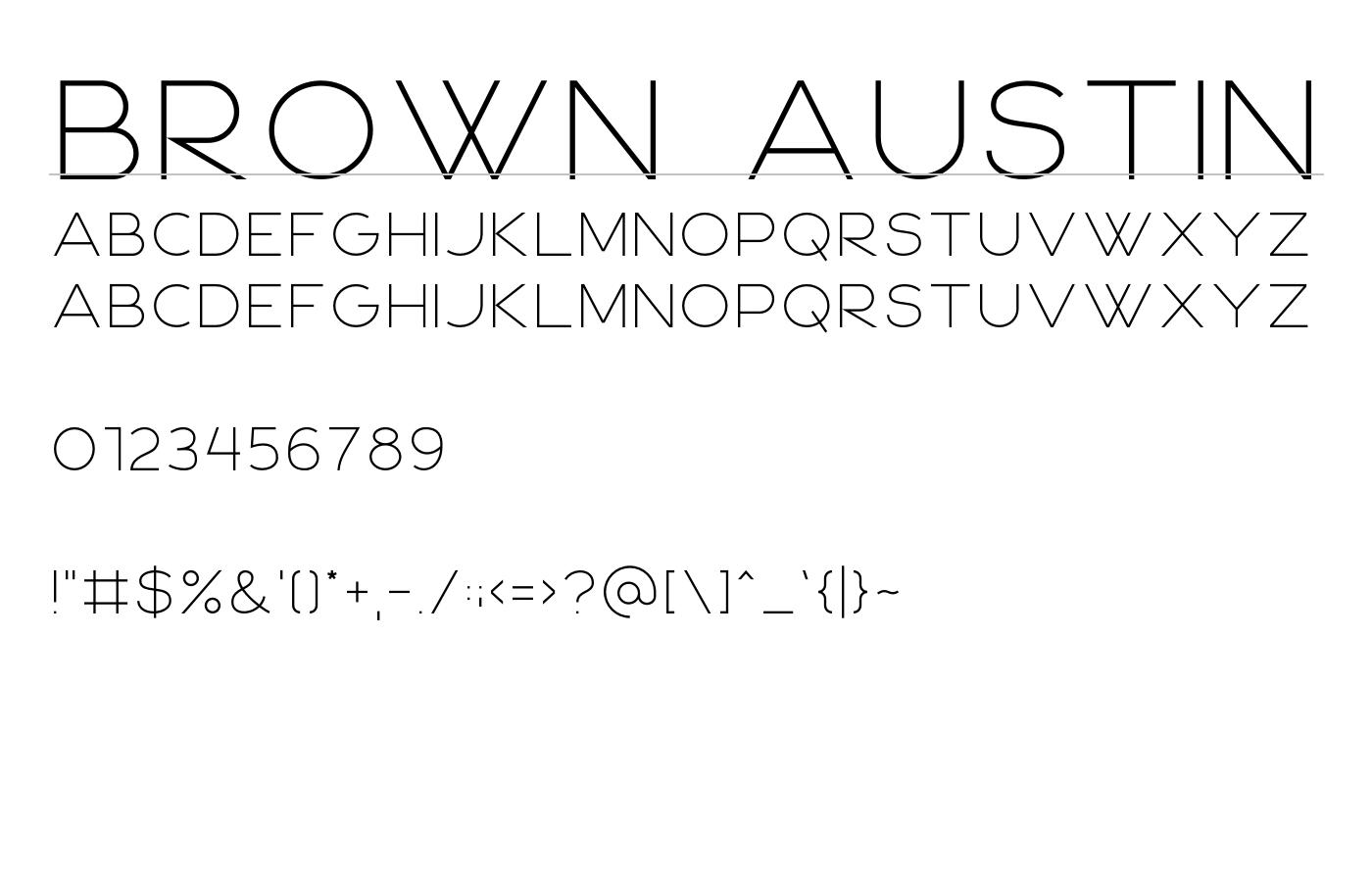 Brown Austin Font preview