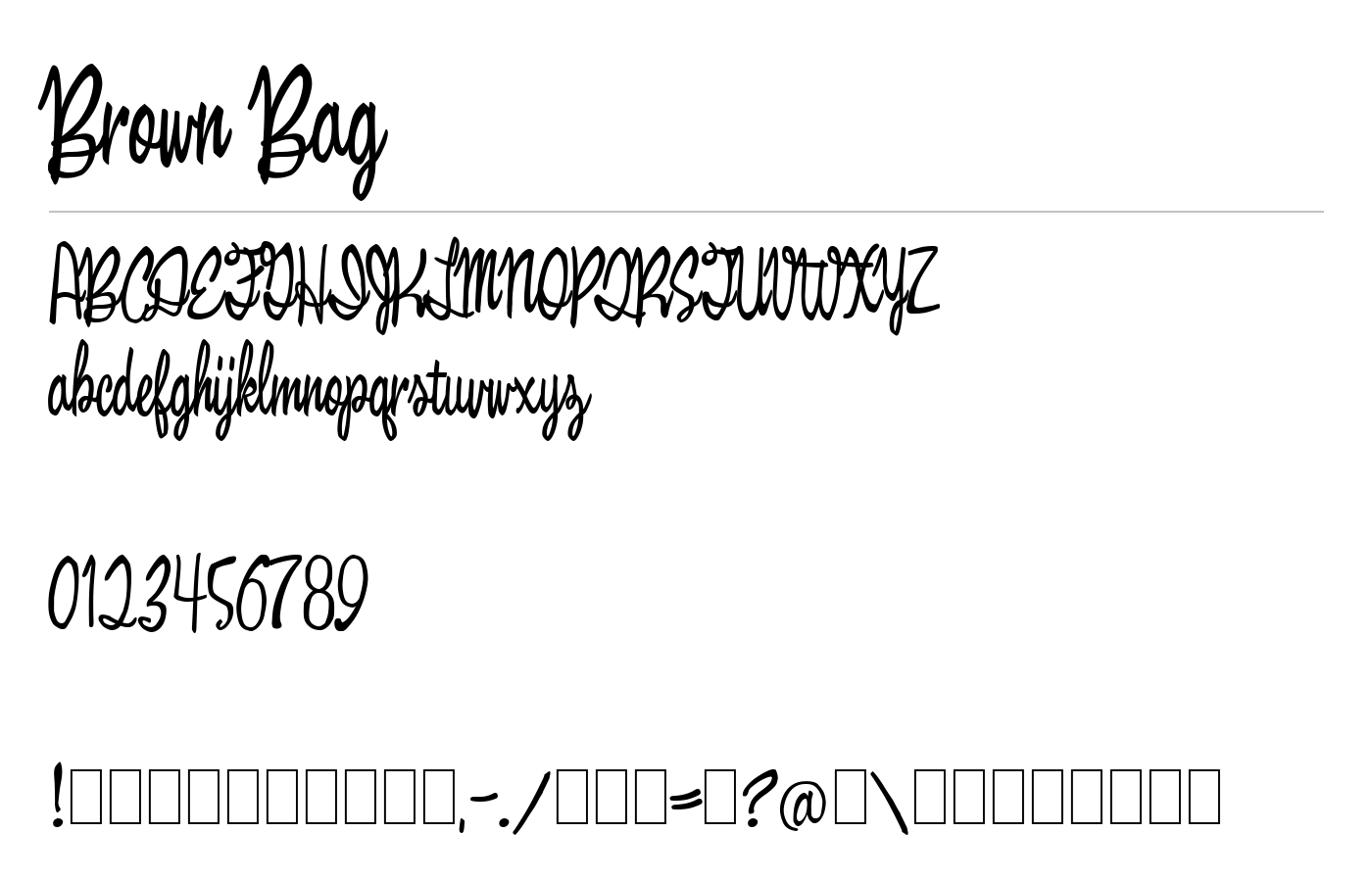 Brown Bag Font preview
