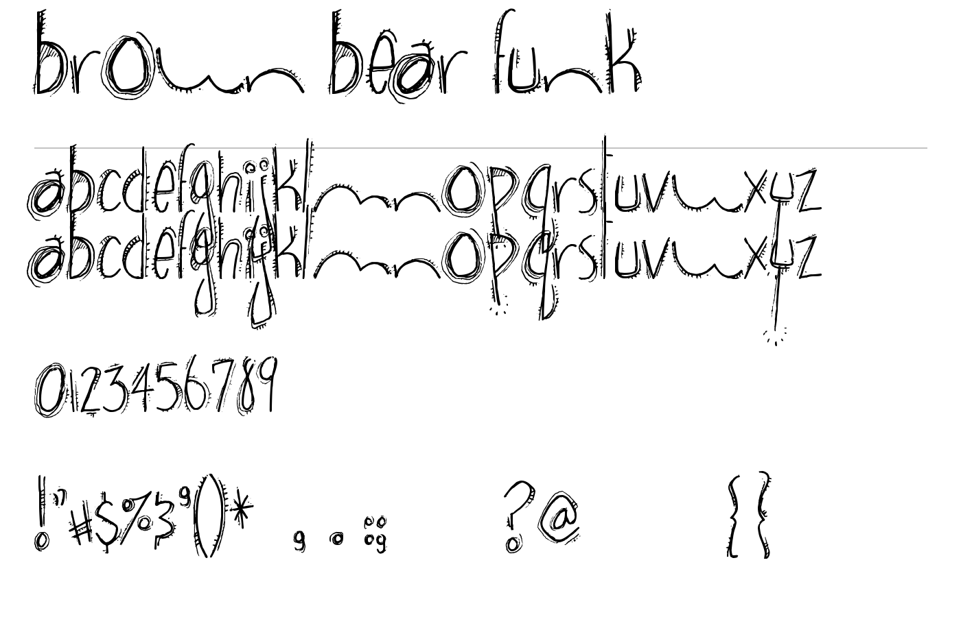 brown bear funk Font preview