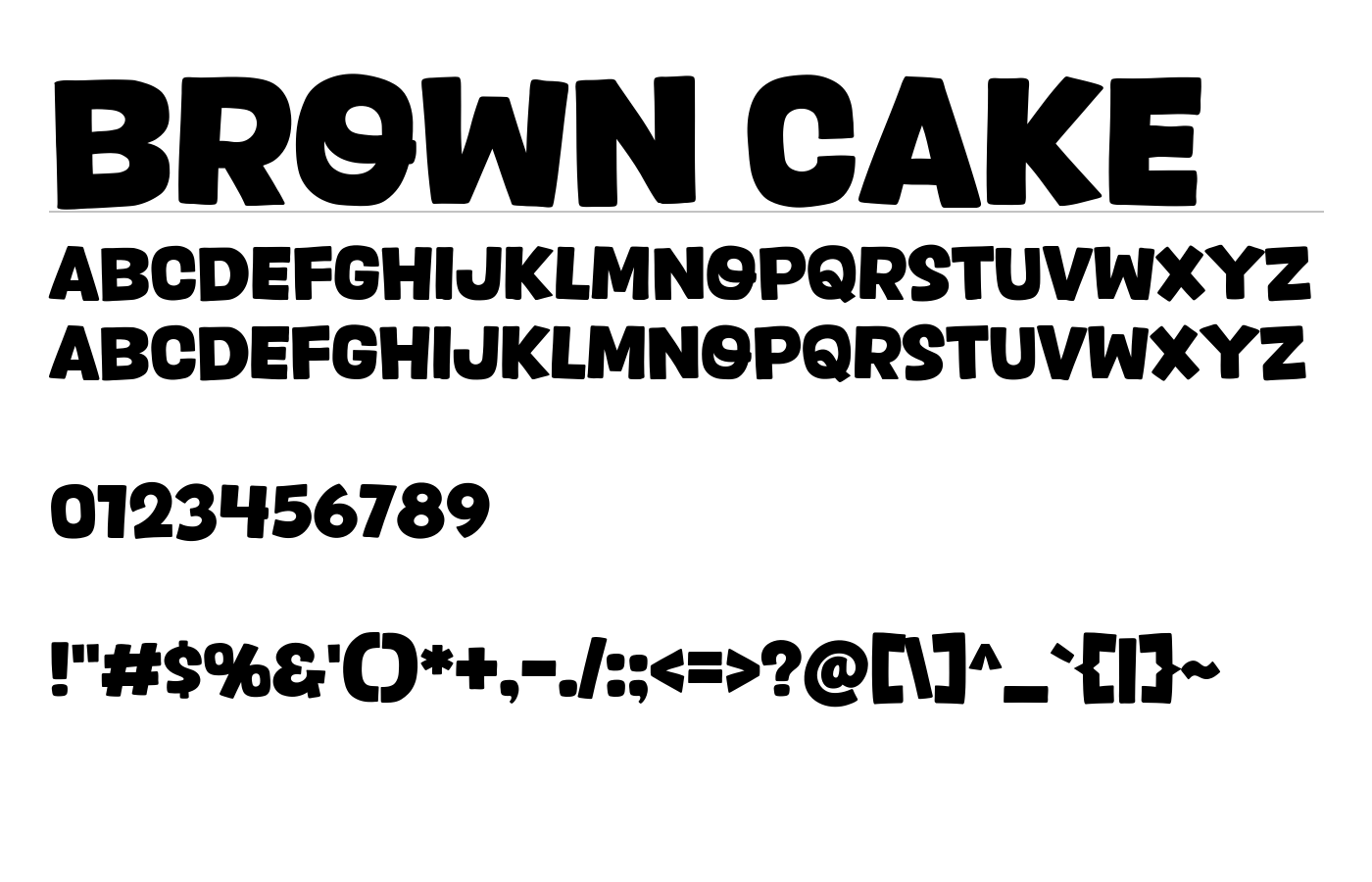 Brown Cake Font preview