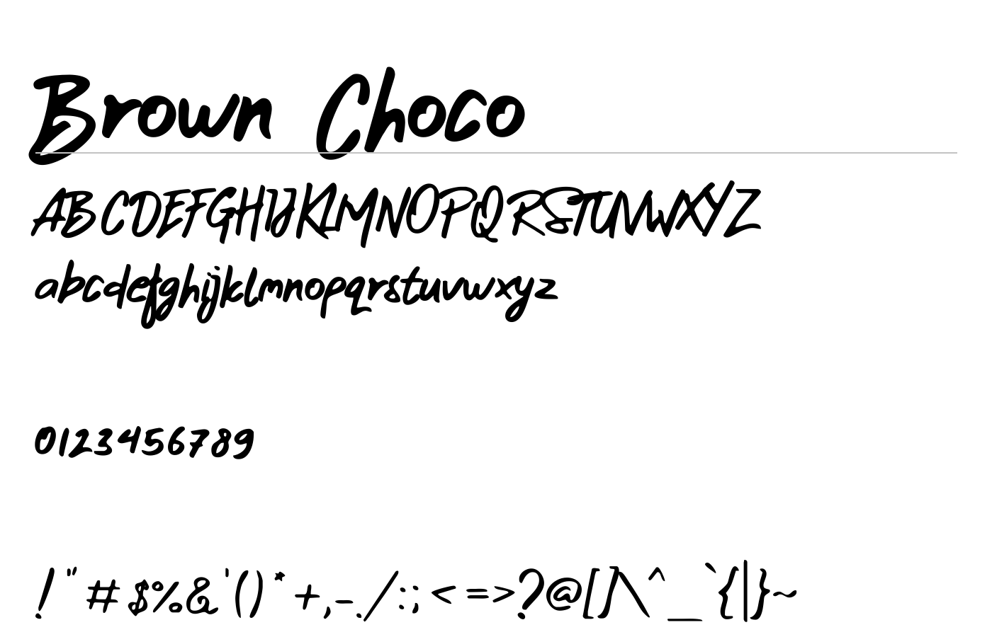 Brown Choco Font preview