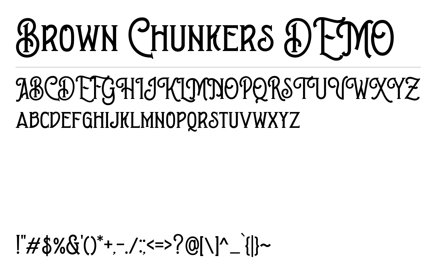Brown Chunkers DEMO Font preview