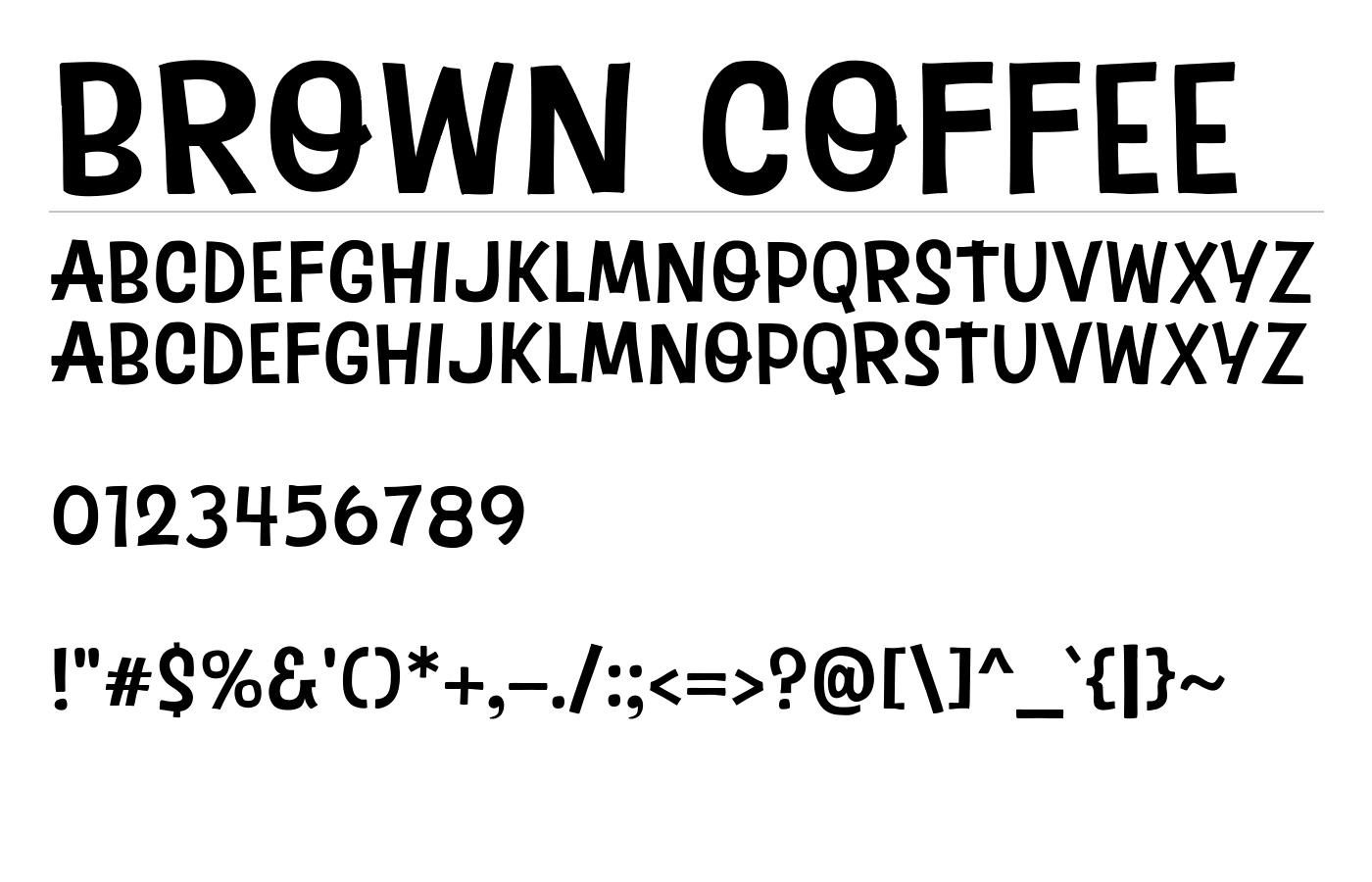 Brown Coffee Font preview
