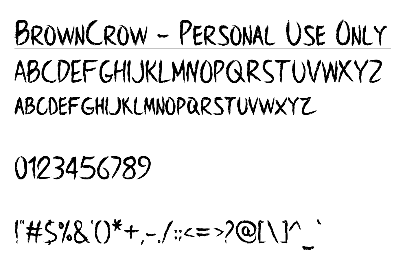 BrownCrow - Personal Use Only Font preview