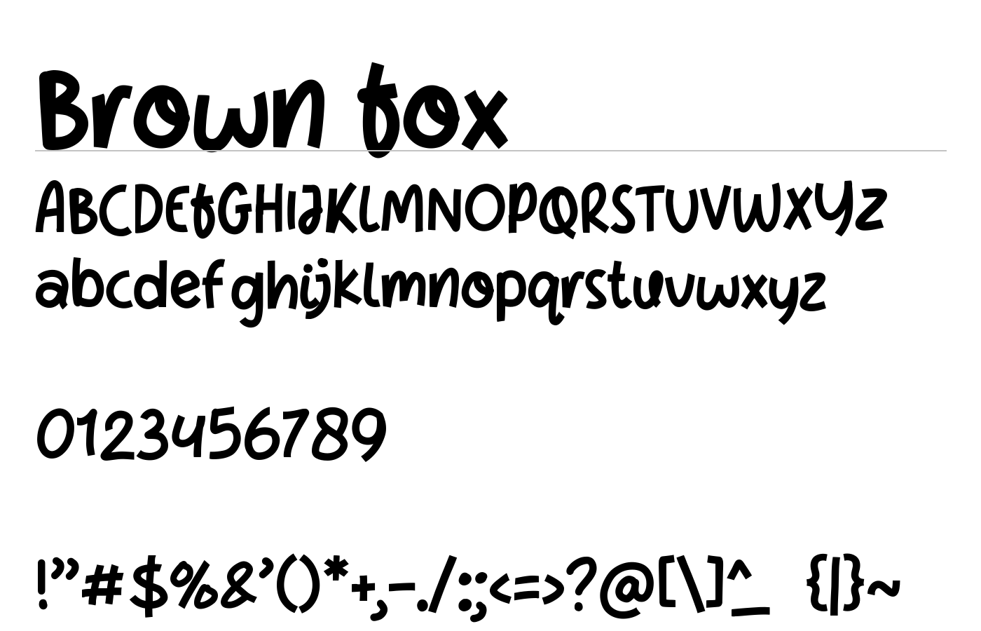 Brown Fox Font preview