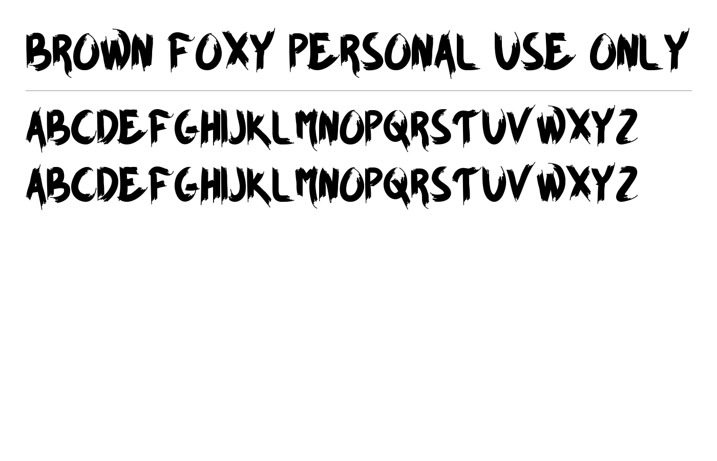 BROWN FOXY Personal Use Only Font preview