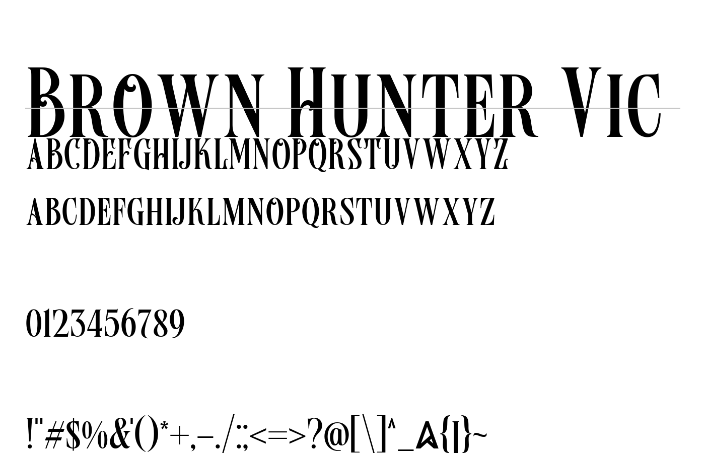 Brown Hunter Vic Font preview