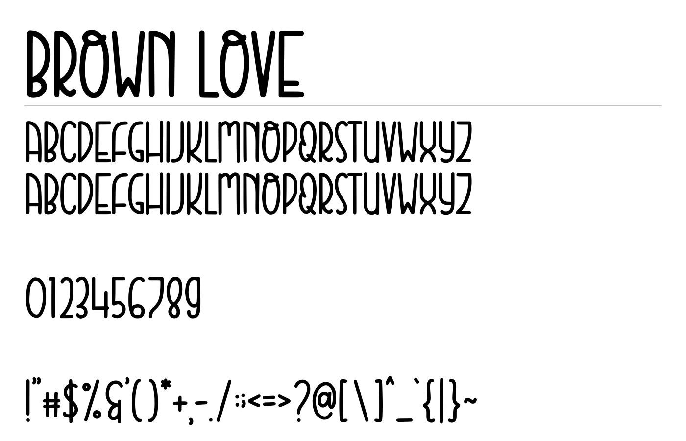 Brown Love Font preview